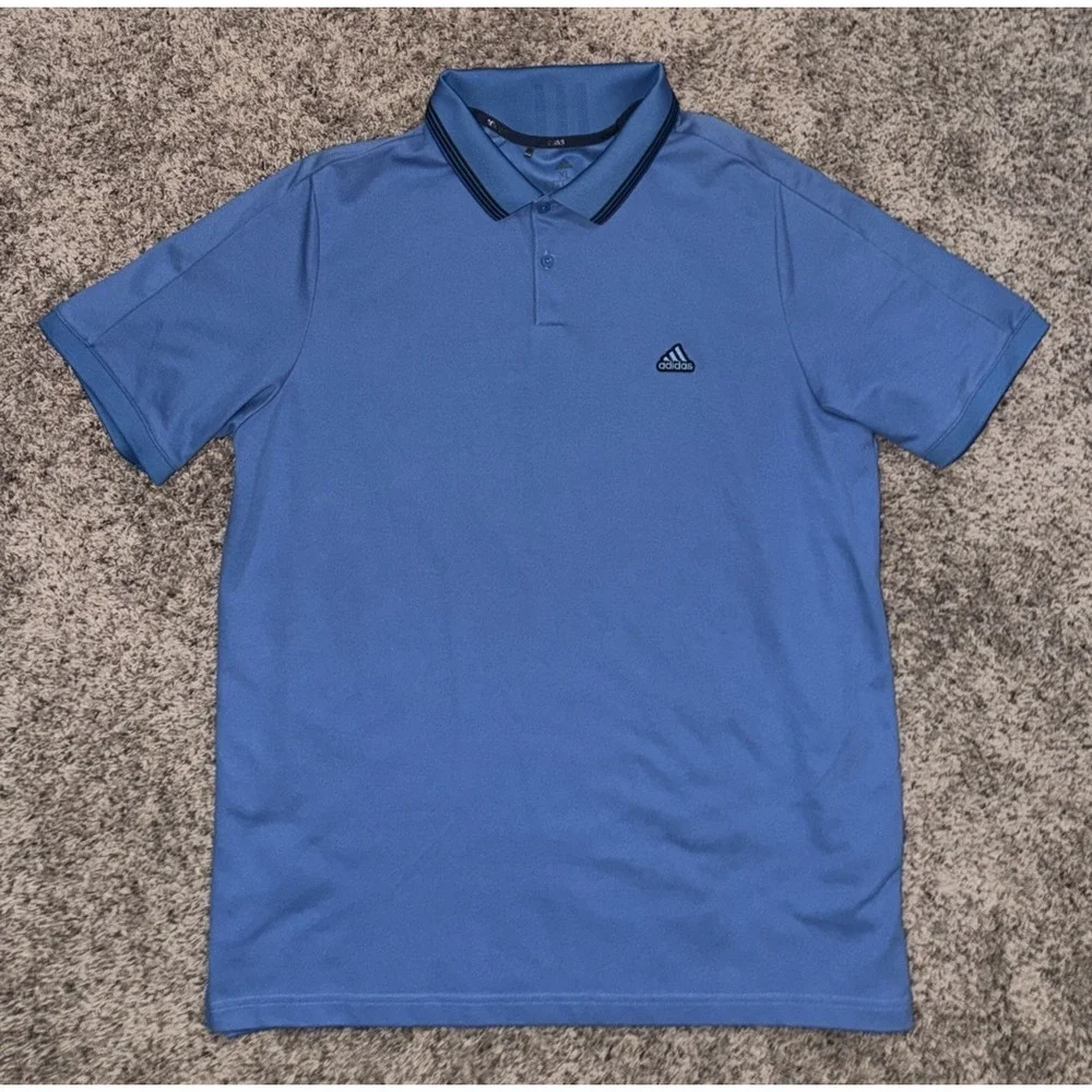 Adidas Primegreen Golf Performance Polo Shirt, Blue, Men's Size XL